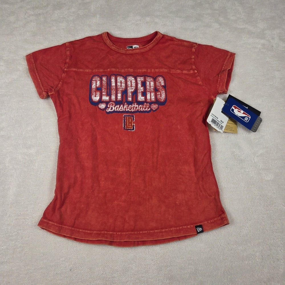 Womens Los Angeles Clippers Basketball New Era T Shirt Red Size 6/6X NBA